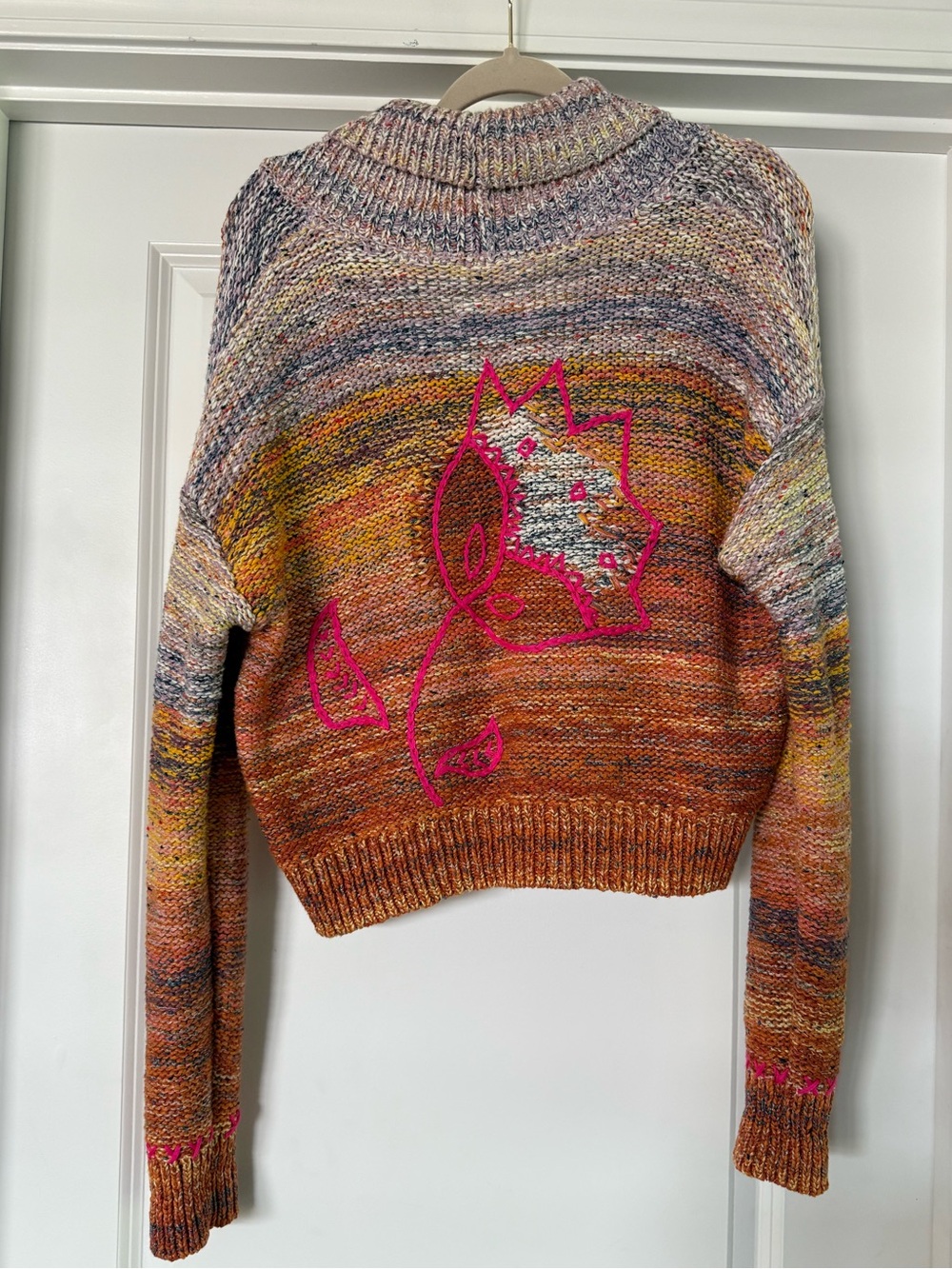 Pilcro Flower Cardigan Sweater Size Medium - Picture 5 of 9